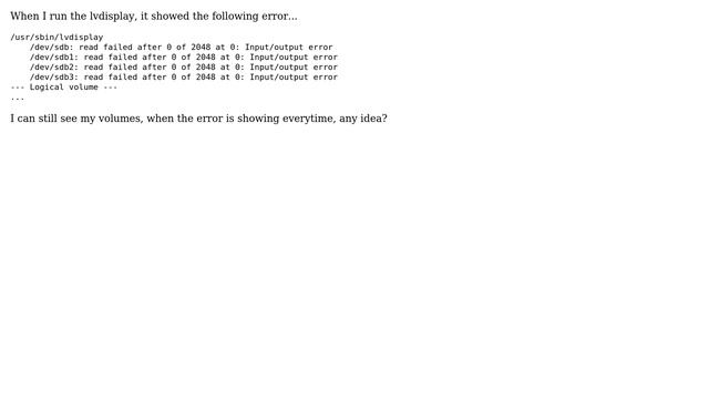 DevOps & SysAdmins: LVM input/output error (2 Solutions!!) смотреть онлайн