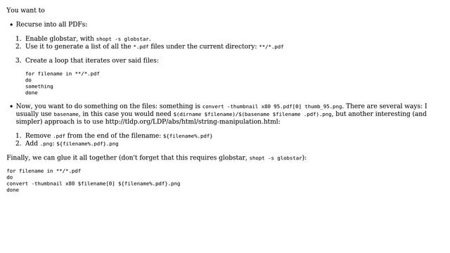 Unix & Linux: Howto recursively create PDF thumnbails on Linux command line (3 Solutions!!)