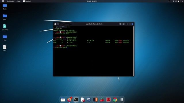 Linux command tutorial : How to start different services like SSH, HTTP, FTP