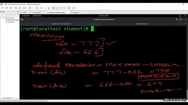 Default Permissions in Linux: Understanding Umask Values  in Red Hat 9 (RHCSA) #redhat9 #rhcsa #rhe