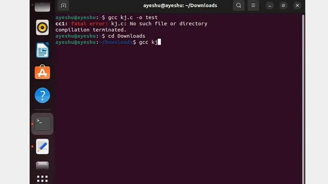 How to run C program in Ubuntu...through gcc command.
