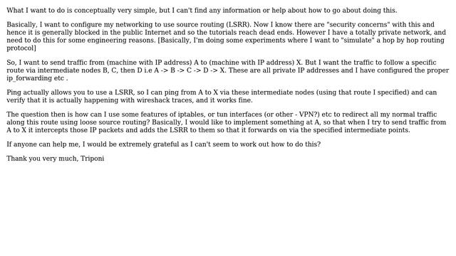 Using source routing (LSRR) - any ideas? смотреть онлайн