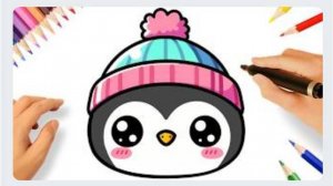 КАК НАРИСОВАТЬ МИЛОГО ПИНГВИНА ЛЕГКО ШАГ ЗА ШАГОМ 🐧❤️