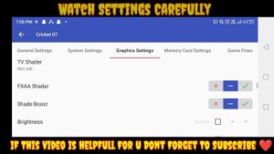 EA CRICKET 2007 / Best Ultimate Lag Fix Settings / For All Low End Android Devices / Aether Sx2
