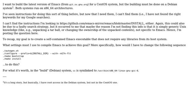 How to build instance of Emacs to run on an x86_64 system different from the one it was built on? смотреть онлайн