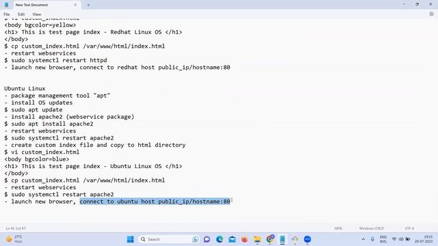 Install Webservices on Redhat Linux OS and Ubuntu Linux OS hosts