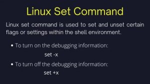 Set Command in Linux ??