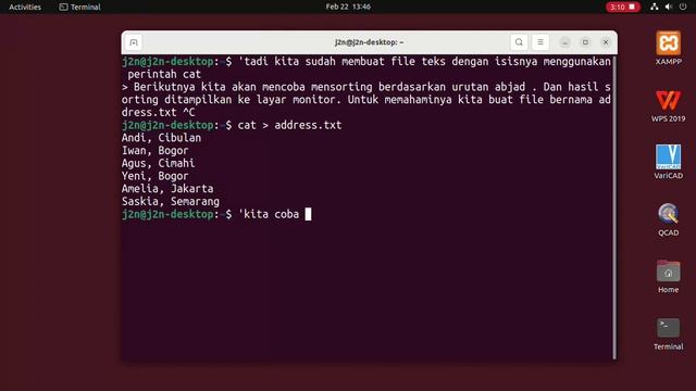 Belajar Linux sort perintah linux untuk mengurutkan data di file teks part 16