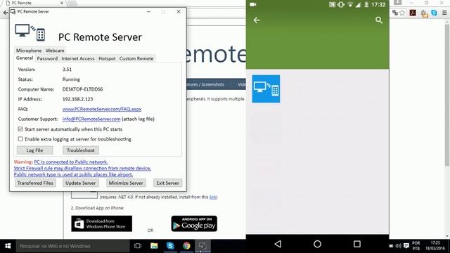 Acesso remoto em computadores Windows com Smartphones Android
