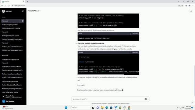 python script linux commands