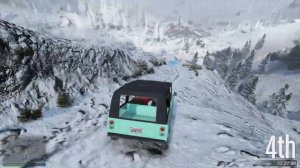 Snowy mountain "Barbie jeep racing"