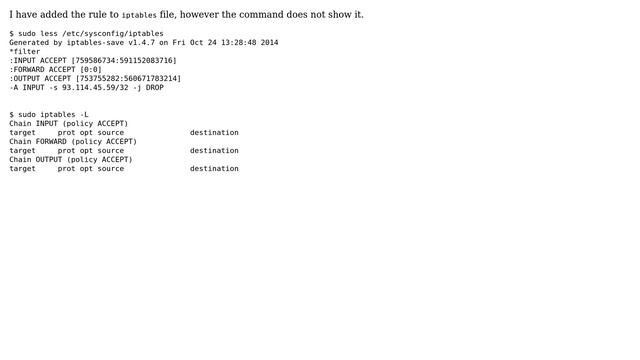 Unix & Linux: output in iptables смотреть онлайн