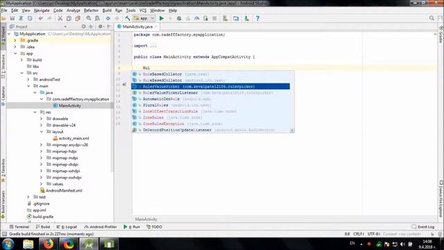 Using Android Ruler Picker library in Android Studio