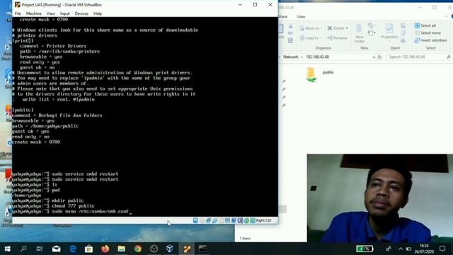 TUTORIAL installasi dan konfigurasi samba file server berbasis Linux Ubuntu смотреть онлайн