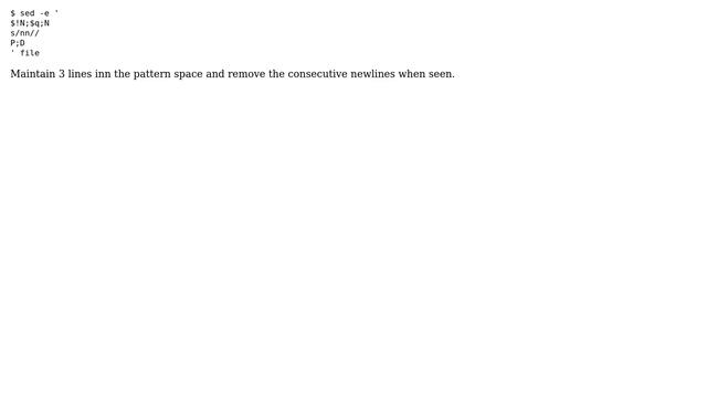 Unix & Linux: How to add next line to previous line after a blank line in unix shell script?