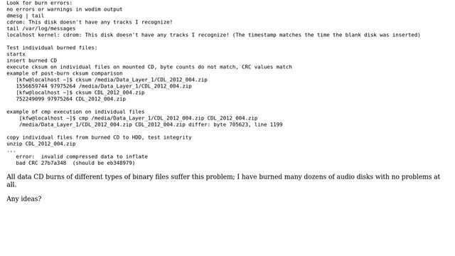 Unix & Linux: Burned binary files don't match original files смотреть онлайн