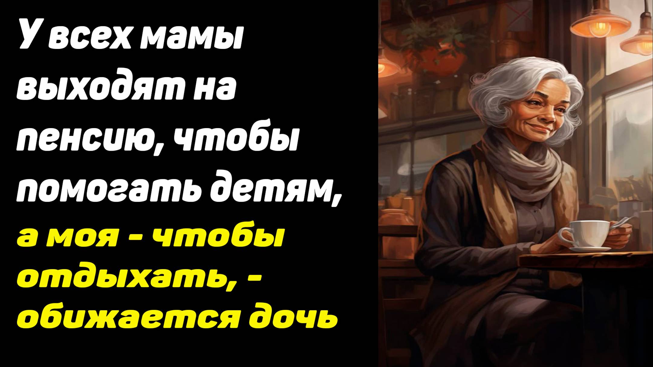 У всех мамы выходят на пенсию, чтобы помогать детям, а моя - чтобы отдыхать!