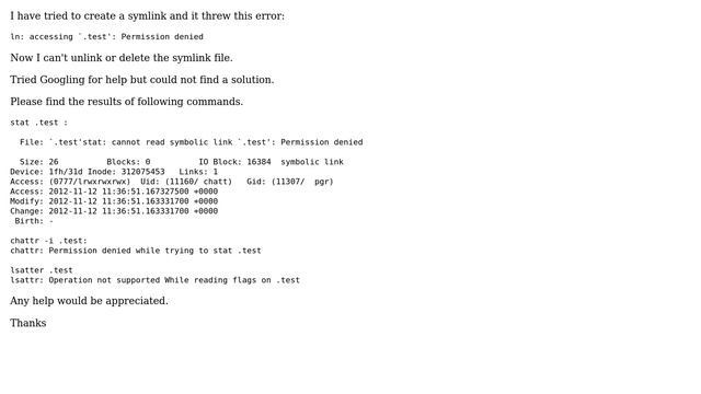 Can't remove/delete symlink смотреть онлайн