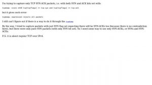 Capture only TCP SYN-ACK packets with tcpdump