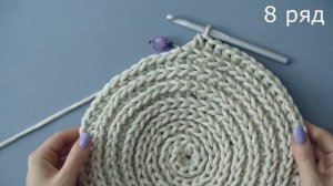 Мастер-класс на вязаный крючком чехол на пуф / Crochet pouf cover tutorial
