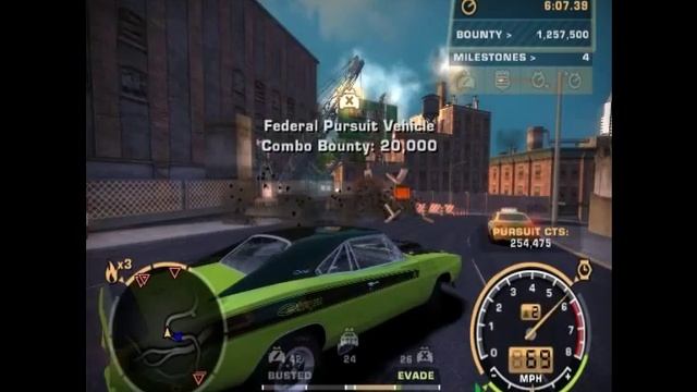 NFS Most Wanted (2005) 1969 Dodge Charger R/T Gameplay смотреть онлайн