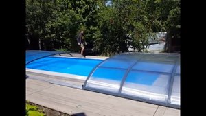 Павильон над бассейном алюминиевый раздвижной