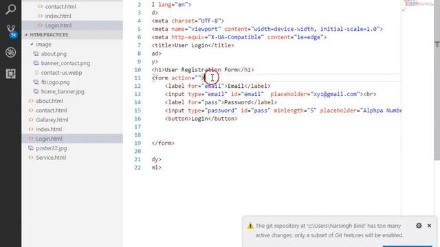 How to link Login page in Header | Form and attribute in html | How to set Logo in html