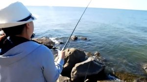 ЛОВЛЯ КРУПНОГО БЫЧКА МОНСТРА Кнута на Море спинингом с берега, где искать, на что ловить