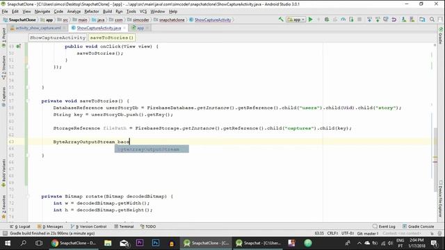 Make an Android App Like SNAPCHAT - Part 7 - Saving Image to Firebase Storage смотреть онлайн