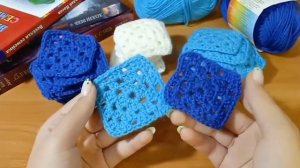 вяжем крючком шапку из квадратов