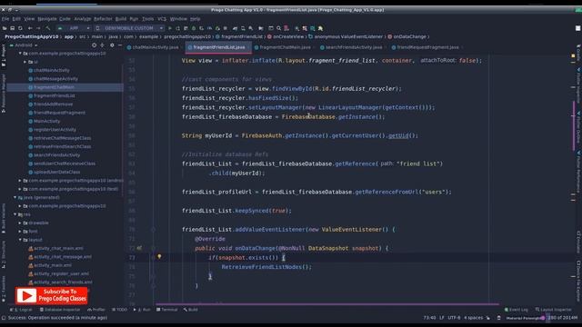 How to make Chat Application using Android Studio #Part 18 | Prego Coding Classes