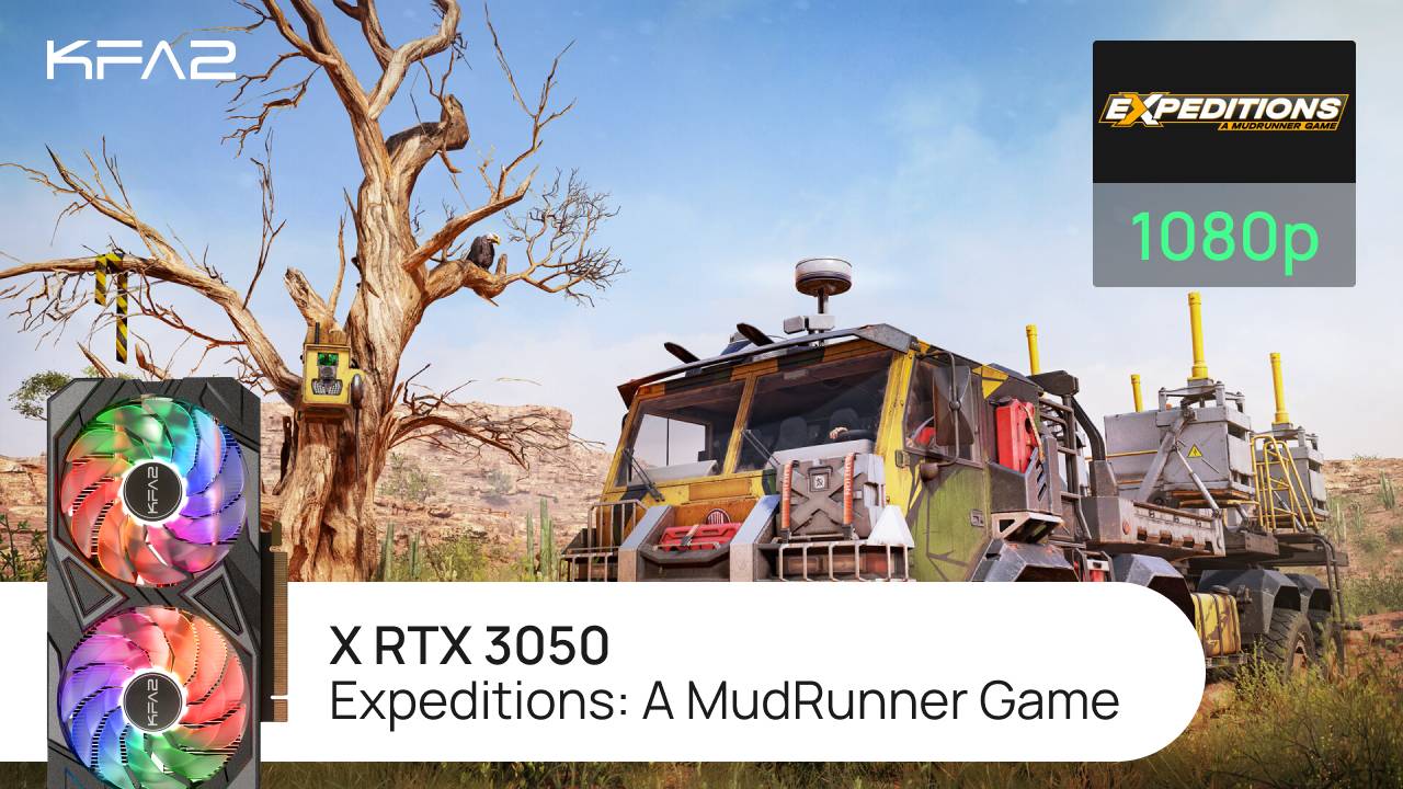 KFA2 X GeForce RTX 3050 Black | Expeditions: A MudRunner Game | 1080p (Full HD) разрешение