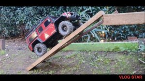 traxxas trx4 land rover defender attempting the lost bridge