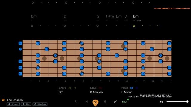 DEEP PURPLE Style Ballad _ Classic Rock Jam Track for Guitar (B Minor _ 67 BPM)