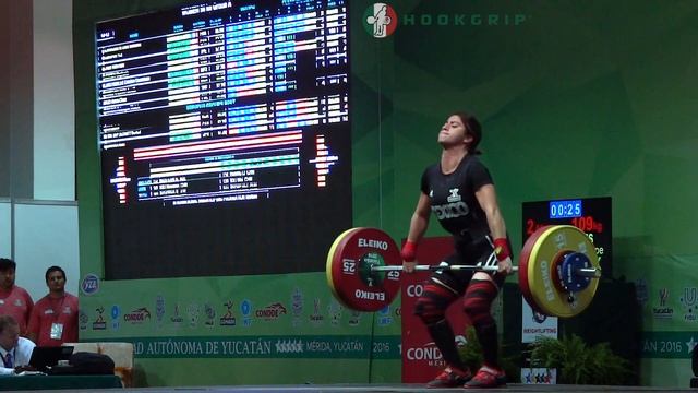 Carolina Lugo (58) - 109kg Clean and Jerk @ 2016 University Worlds смотреть онлайн