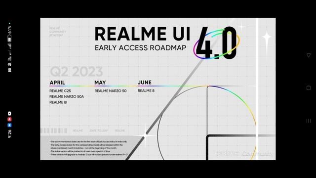 Realme UI 4.0 Stable Update Release May 2023, Realme UI 4.0 new Q2 Roadmap & Update Date May 2023