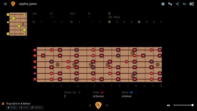 Vintage Blues Rock Jam Track _ Guitar Backing Track (Am - 71 BPM)