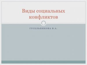 Виды социальных конфликтов