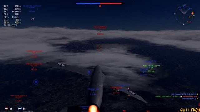 WarThunder Hunter F1 Night Map GamePlay смотреть онлайн