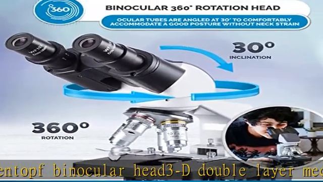 AmScope 40X-2500X LED Lab Binocular Compound Microscope with Double Layer Mechanical Stage + Book + смотреть онлайн