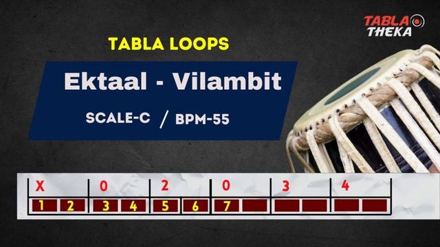 Vilambit Ektaal 🎶Tabla Loops 👉Scale C 👉BPM 55