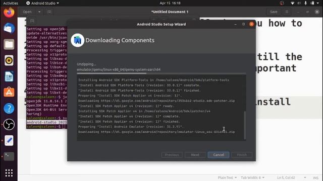 How to install Android Studio on Ubuntu 20.04 step by step | Sample Program | 2022 | learn easy