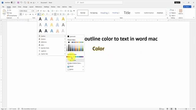 How to change outline color to text in word mac смотреть онлайн