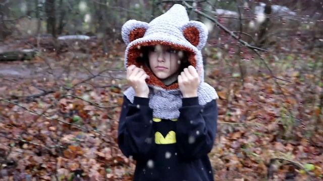 Капор с ушками крючком смотреть онлайн