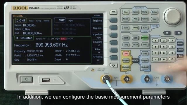 32. Funkcja statystyczna - pomiar częstotliwości, generator Rigol DG4000 смотреть онлайн