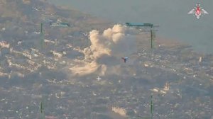 Нанесение авиационного удара ФАБ-3000 по ПВД в н.п. Курахово