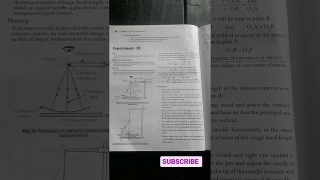 To find the refractive index of a liquid by using concave mirror.#Experiment 7B