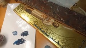 Украшение иконы холодными эмалями
