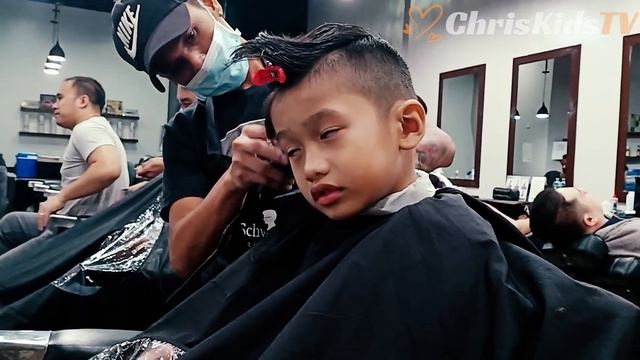 Pompadour Style - NEW HAIRCUT  [TUF Barbershop SM Seaside City] FREE CHUCKIE | ChrisKidsTV