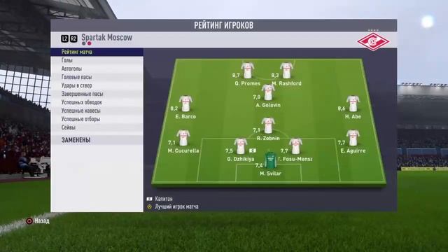 Астон Вилла - Спартак 14 тур Чемпионшип чемпионат Англии по футболу 19/20 FIFA 18 PS4